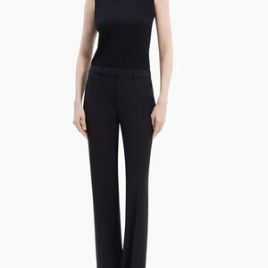 Theory Stretch Wool Straight Full-Length Trousers Women’s size 10 black